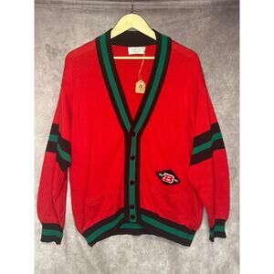 80s VINTAGE Benetton Women's Cardigan Sweater with Patch size L?